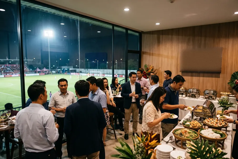 Partners and club staff at a matchday hospitality event, illustrative
